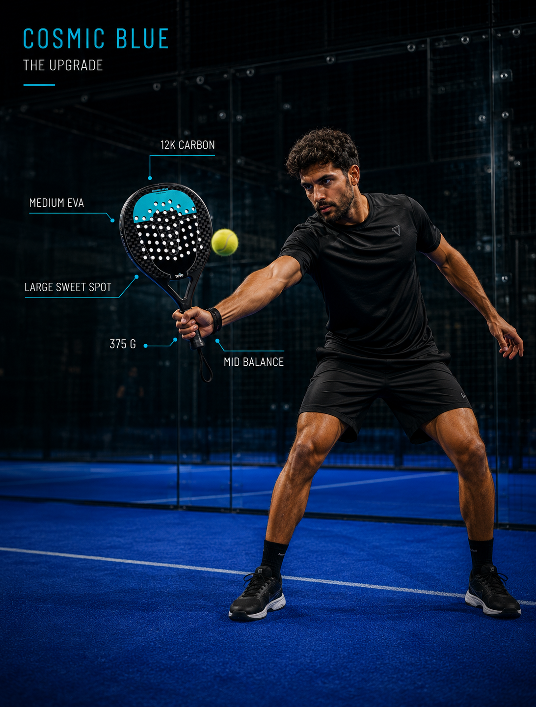 TUYO Cosmic Blue padel racket