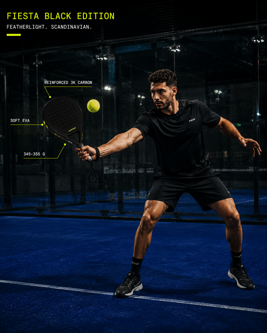 Nordicdots Fiesta Black Edition padel racket